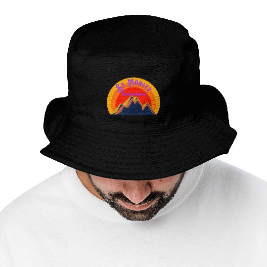 St. Moritz Switzerland Alps - Bucket Hats
