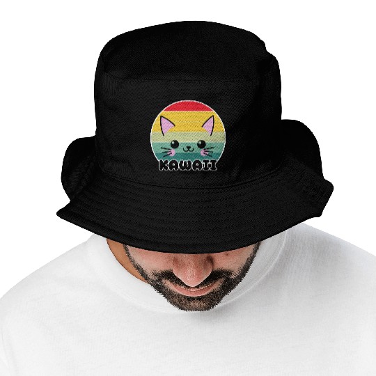 Kawaii Cat Face, Cat Lovers Bucket Hats