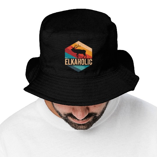 Elk Hunting Elkaholic Hunters Bucket Hats