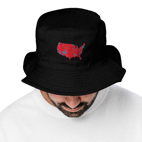 Election Result Map Unisex Bucket Hats,Red Wave Map