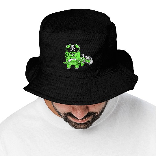Triceratops Stegosaurus 2 Dinosaur Pirates Dinos Bucket Hats