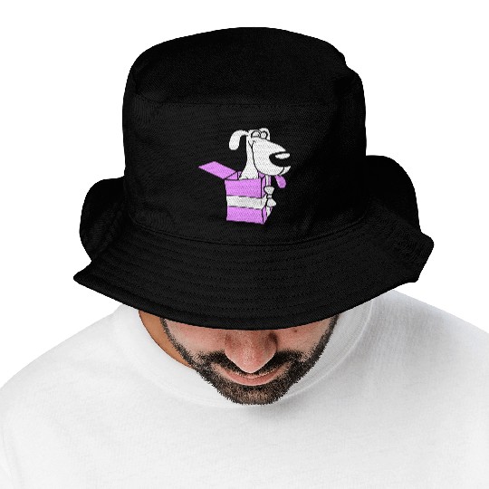Dog Pet Gift Box Funny Crazy Surprise Fun Puppy Bucket Hats