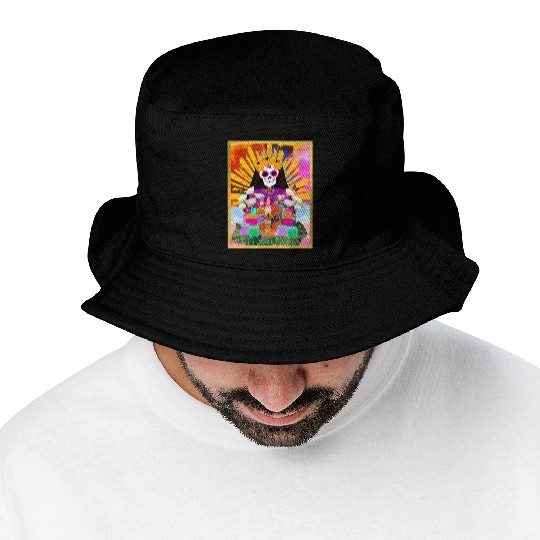Rainbow Butterfly Santa Muerte Bucket Hats