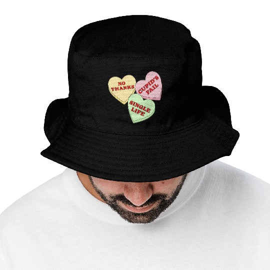 Valentines Candy Hearts Bucket Hats