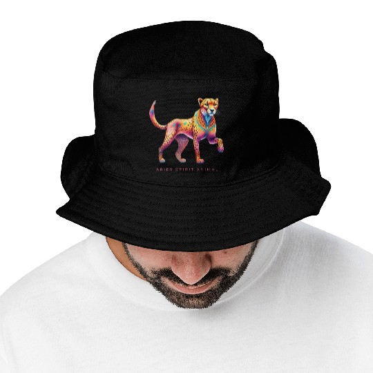 Aries Spirit Animal Cheetah Alebrije Bucket Hats