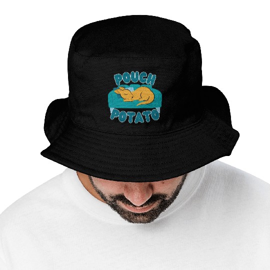 Pouch Potato Funny Cute Sleepy Kangaroo Bucket Hats