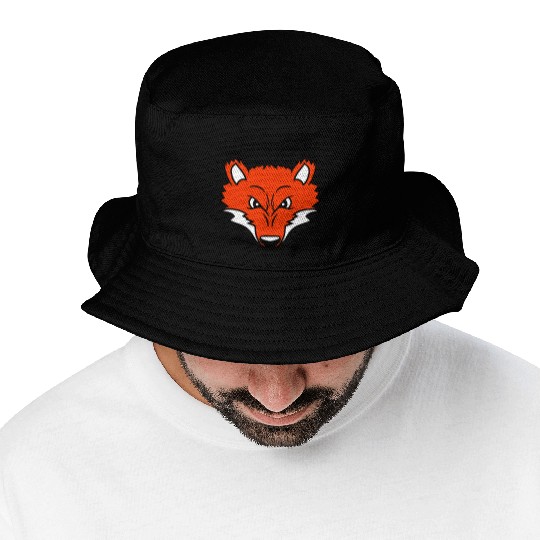 Fox Evil Eye Dangerous Red Fox Wild Animal Angry Bucket Hats