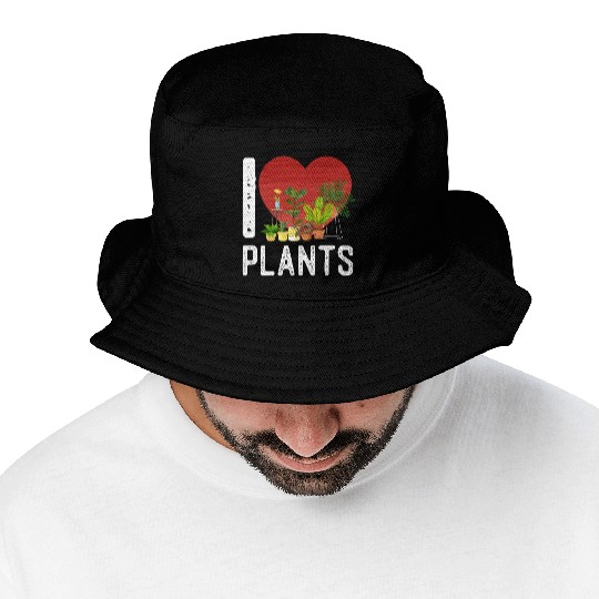 Plant Lover Gardening Heart I Love Bucket Hats