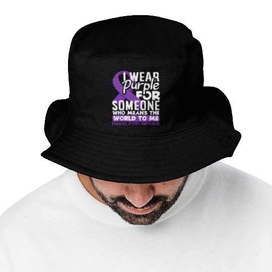 Pediatric Stroke Awareness I Wear Purple for Bucket Hats