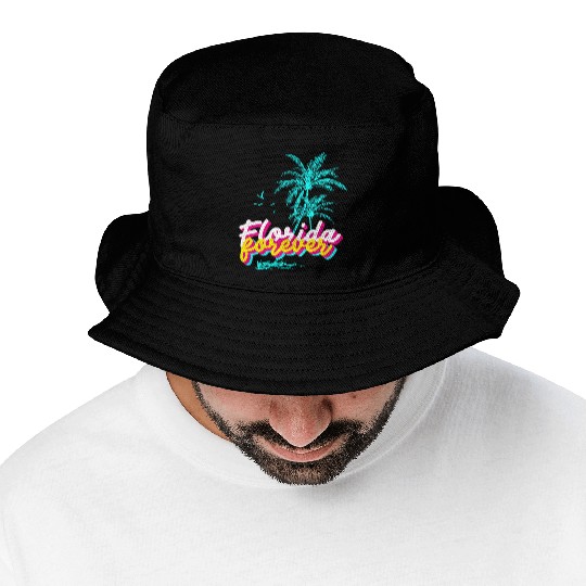 Florida Forever – Neon Palm Paradise Bucket Hats