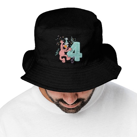 Sesame Street Birthday Design With Elmo 4 Years Bucket Hats