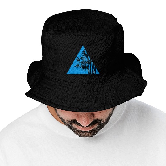 A Blue Triangle and Bamboo Bucket Hats