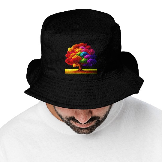 Rainbow colours Spectrum Tree Bucket Hats