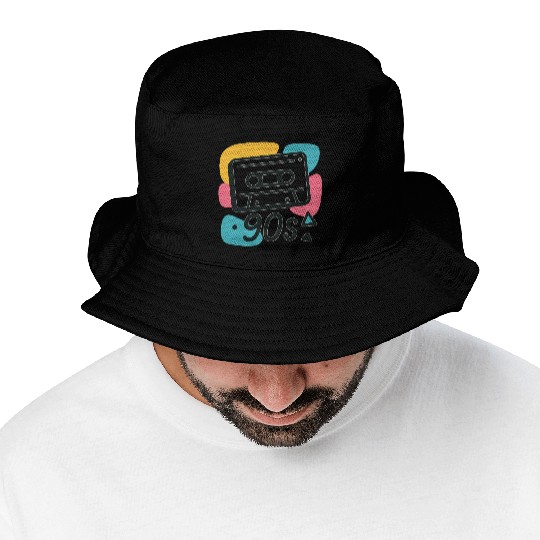 Name: Colorful 90s Cassette Tape Design Bucket Hats