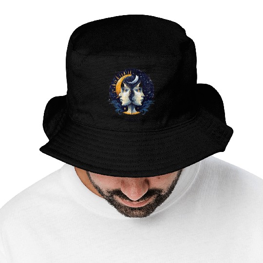 Zodiac Card Gemini Bucket Hats