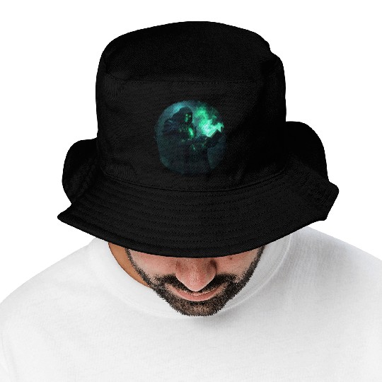 Green Shadow Mage with Burning Spell Book Bucket Hats