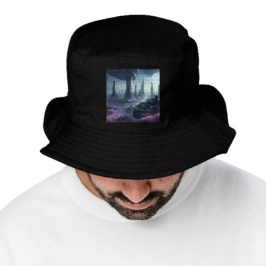Ethereal Alien Planet Landscape Bucket Hats