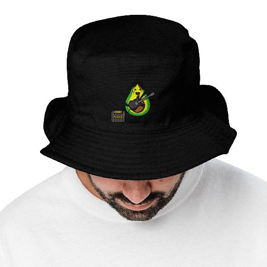 Avocado Guitar Rock Design Bucket Hats