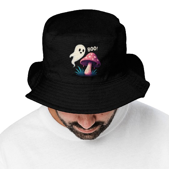 Spooky Forest Mushroom Halloween Design Bucket Hats