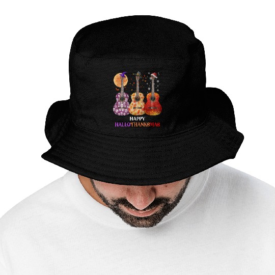 Happy HalloThanksMas Guitar  Bucket Hats