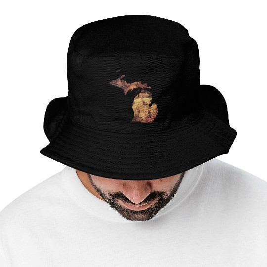 Michigan Autumn Fall Leaves Bucket Hats