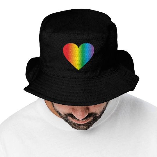 Lgbt rainbow heart, gay heart Bucket Hats