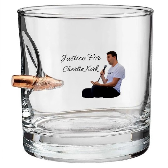 New!!! Justice For Charlie Kirk Bullet Whiskey Glasses