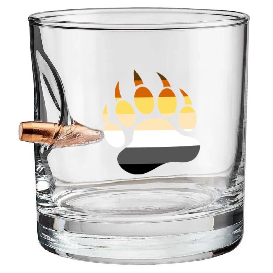 Cool Gay Bears pride flag Bear Paw Bullet Whiskey Glasses