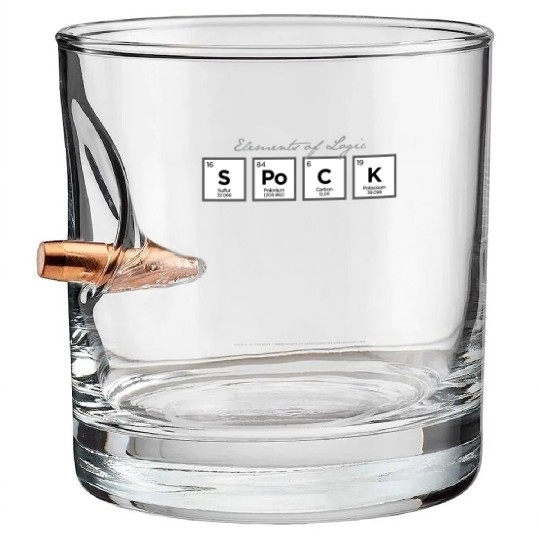 Spock Periodic Table Bullet Whiskey Glasses