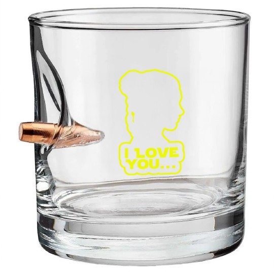 I love you, Princess Leia Bullet Whiskey Glasses