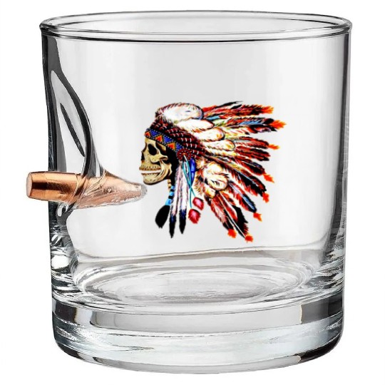 skull headdress Bullet Whiskey Glasses