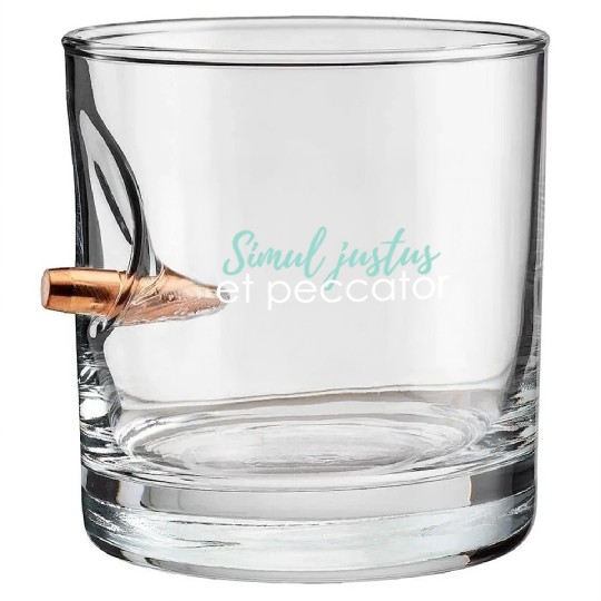 simul justus et peccator Bullet Whiskey Glasses