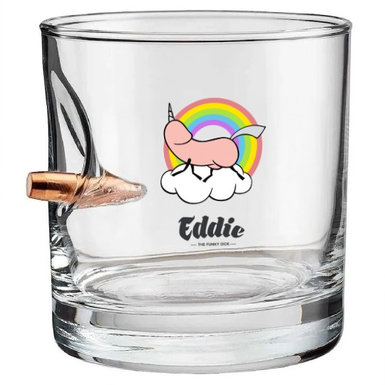 Eddie Funky Unicorn Dick Bullet Whiskey Glasses