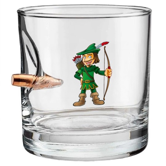 Robin Hood-arrows-bow-tale Bullet Whiskey Glasses