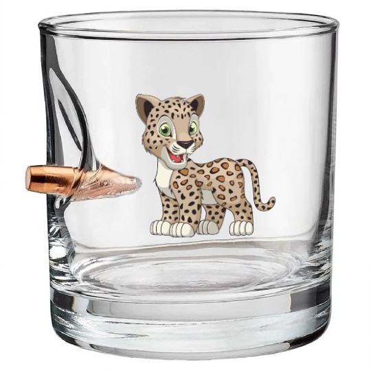 jaguar-cub-animal-wildlife Bullet Whiskey Glasses