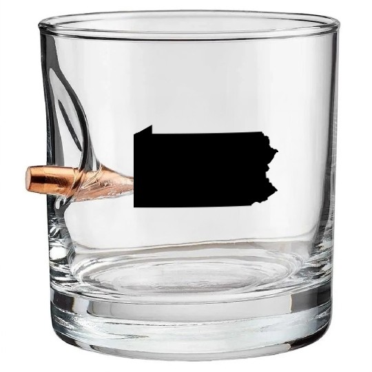 Pennsylvania map Bullet Whiskey Glasses