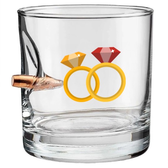 Wedding Rings Bullet Whiskey Glasses