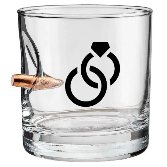 Wedding Rings Bullet Whiskey Glasses