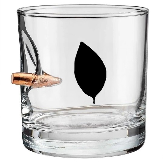 apple tree leaf silhouette Bullet Whiskey Glasses