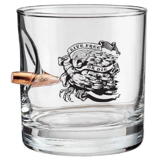 Live Free or Die Bullet Whiskey Glasses