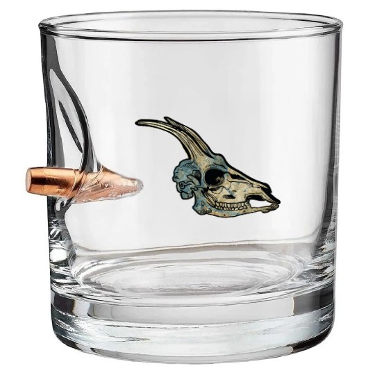 Capricorn skull Bullet Whiskey Glasses