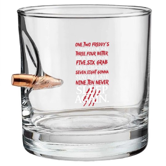 Nightmare on elm street - 1, 2 Freddy's Coming F Bullet Whiskey Glasses