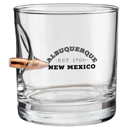 Albuquerque New Mexico Bullet Whiskey Glasses
