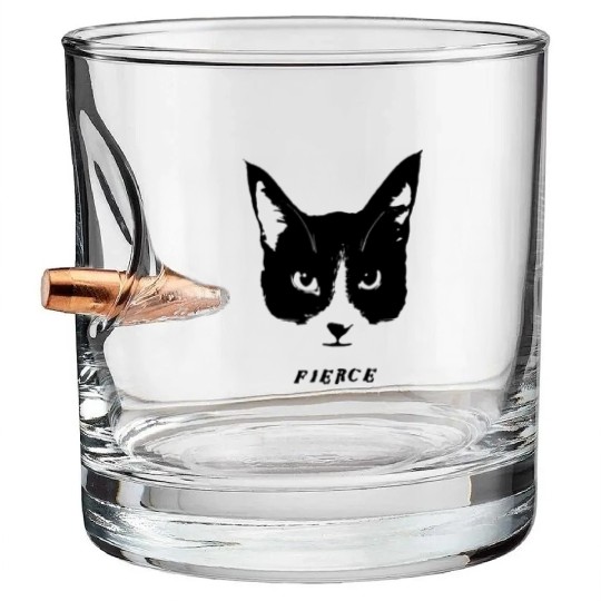Fierce Cat Face Bullet Whiskey Glasses