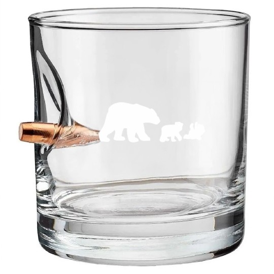 POLAR BEAR AND CUBS Bullet Whiskey Glasses