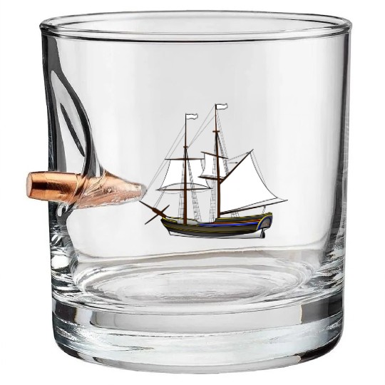 ship boat canoe sailboat submarine yacht anchor405 Bullet Whiskey Glasses