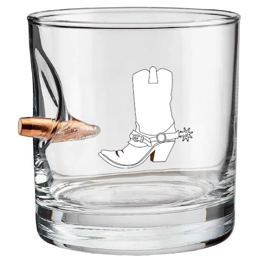 cowboy ranger rancher sheriff horse cowgirl wester Bullet Whiskey Glasses