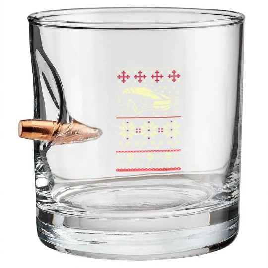 Camaro - Ugly Christmas Sweater for Camaro lover Bullet Whiskey Glasses
