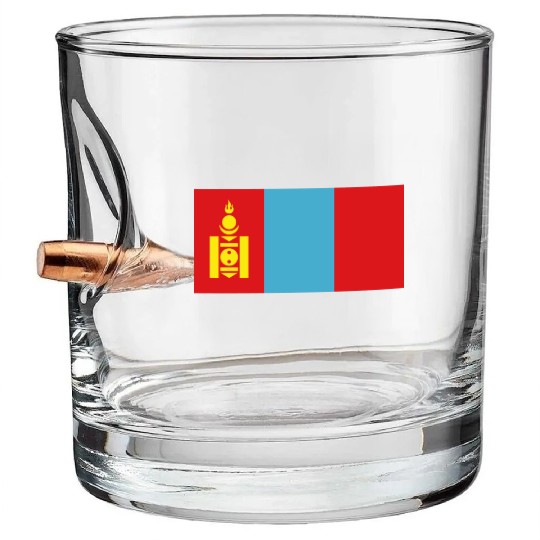 flag mongolia Bullet Whiskey Glasses