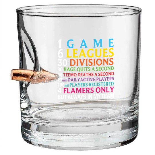 League of Legends troll rage quit and flamers Bullet Whiskey Glasses